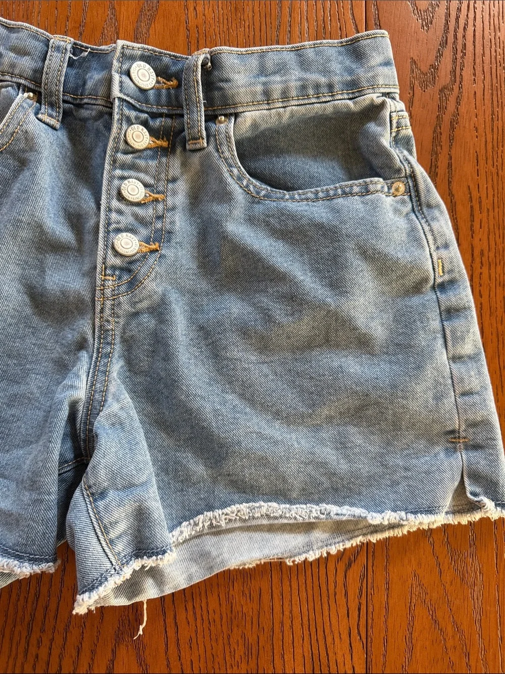 Old Navy Light Blue Denim Button-Fly Shorts